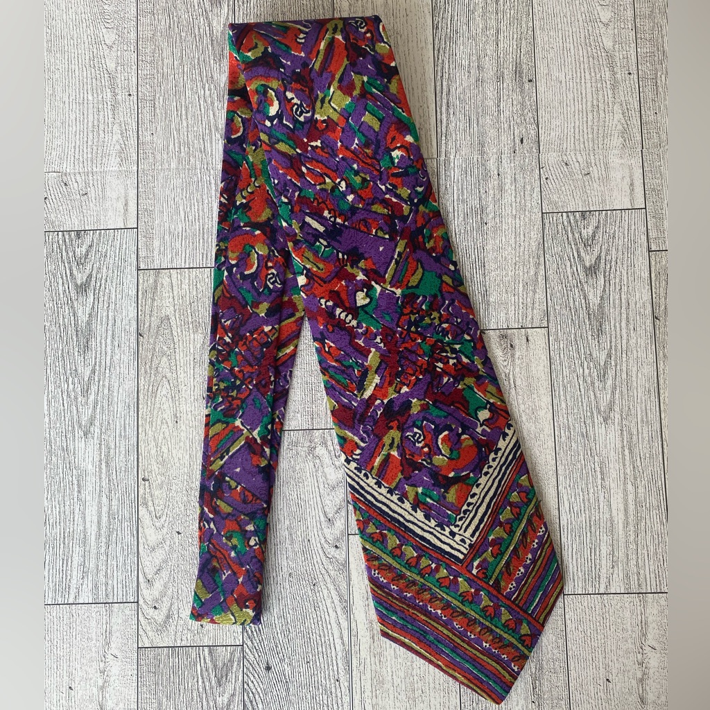 Nwt Missoni Designer Multicolor Art Print 100% Silk Tie Made In Spain